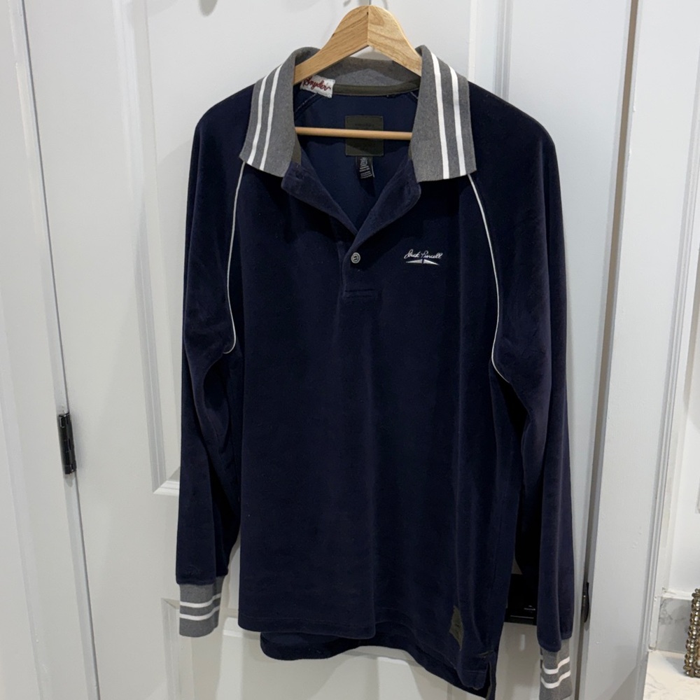 Todd Snyder Navy and Gray Polo Shirt